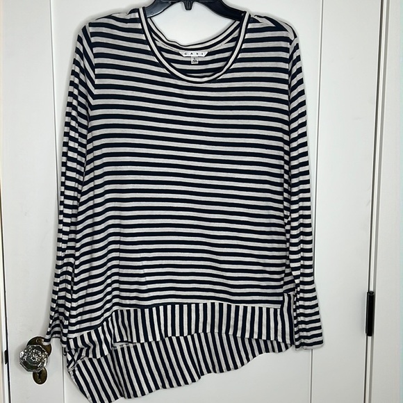 CAbi Tops - 🕶️Blue/White⚡️Stripe Bengal Long Sleeve Tee Shirt L cabi soft knit